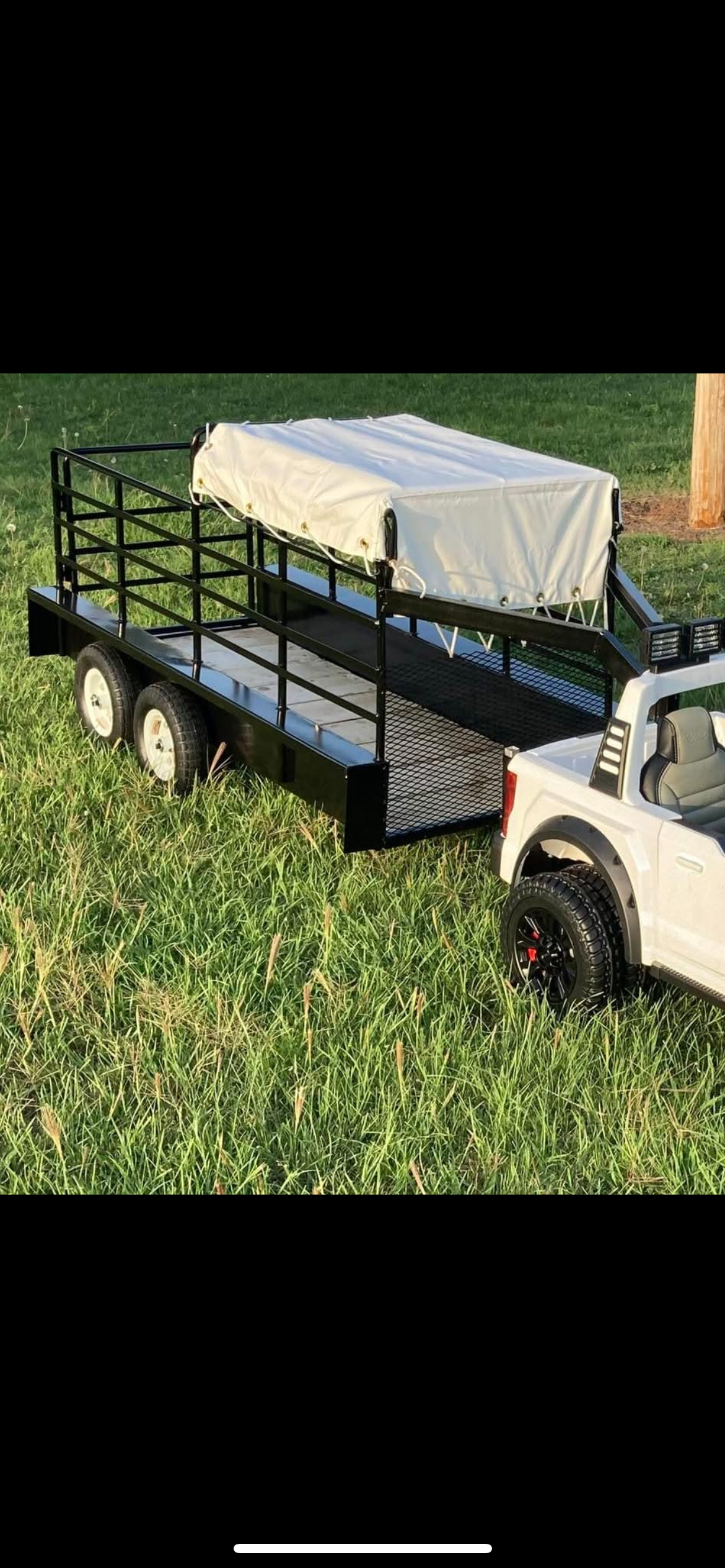 6' Half Top Cattle Trailer For Kids Ride-On Electric Trucks